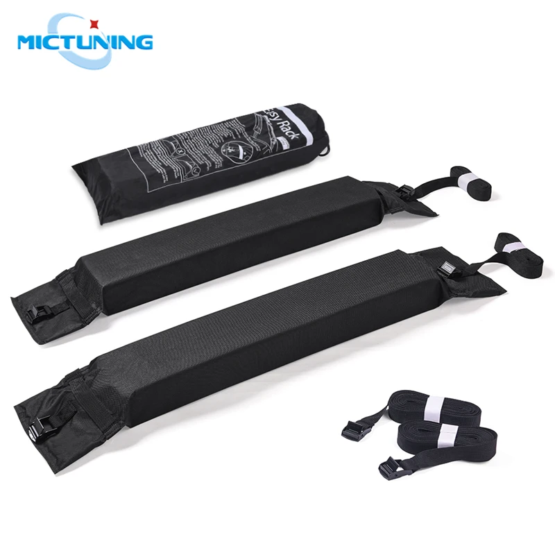 MICTUNING 2pcs Universal Roof Rack Pads for Canoe Kayak Paddleboard Surfboard Snowboard Roof Lightweight Soft Roof Top Rack Pads