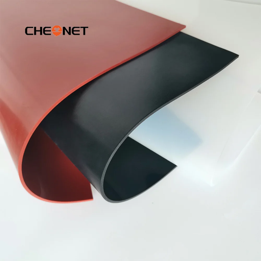 1.5mm/2mm/3mm Red/Black Silicone Rubber Sheet 500X500mm Black Silicone  Sheet, Rubber Matt, Silicone Sheeting for Heat Resistance