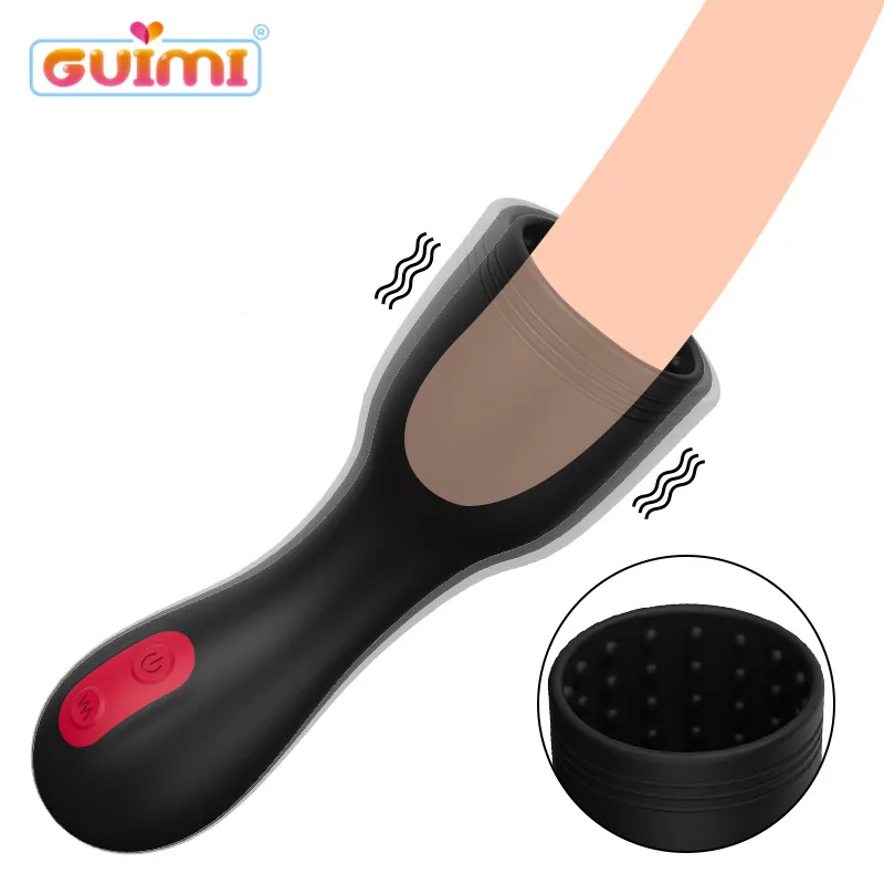 GUIMI Handheld Glans Vibrator Penis Stimulator Exerciser Male Masturbator Ejaculation Delay Last Trainer Adult Sex Toys for Men |