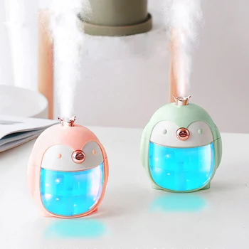 

USB Diffuser Penguin Air Humidifier Desktop Aromatherapy Humidificator Cool Mist Maker Fogger With Led Night Lights For Home