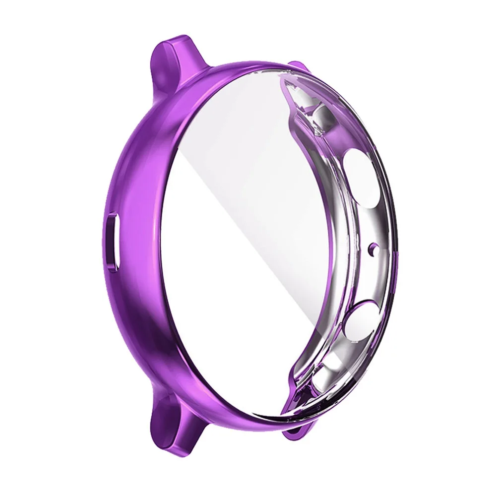 Красочные гальванизированные ТПУ чехол для часов полное покрытие протектор экрана для samsung Galaxy Watch Active 2 40 44 мм смарт аксессуары - Цвет: purple