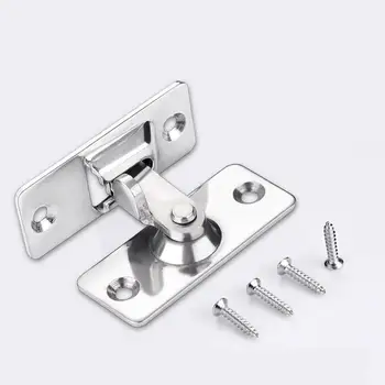 オンライン 1pc 90 度固体ドアラッチボルト 304 ステンレス鋼ロックスライディングドア直角バックル (シルバー)
