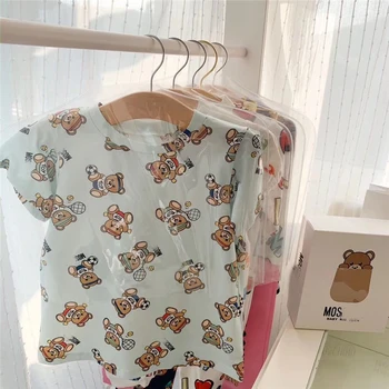 

High-quality Baby Boys and Girls Casual Short T-Shirt Summer Fashion Kids Girls Cartoon Bear T-shirt Soft 100% Cotton