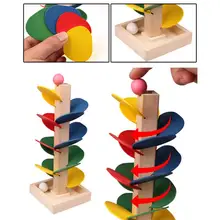 Jouet d'arbre en bois coloré pour enfants, feuilles détachables, boule de marbre, piste de course, jeu éducatif, blocs
