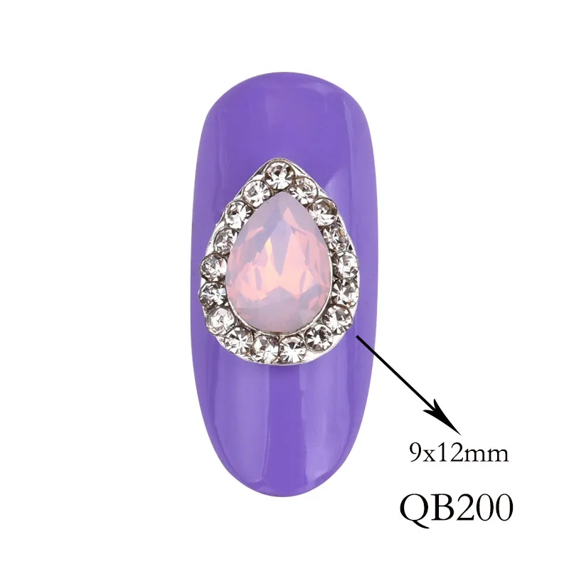 10 шт капли воды/Форма флэш-Стразы для ногтей Хрустальные стеклянные камни дизайнерский эффект DIY Маникюр украшения для ногтей QB197-202 - Цвет: QB200