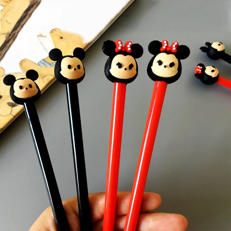 Disney Mickey Minnie 0 5 мм мультипликационная гелевая ручка милая для подписи школьные
