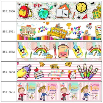 

HSDCraft Free shipping 25MM 38MM 75MM Heat Transfer Printed Grosgrain ribbon for diy hair bow