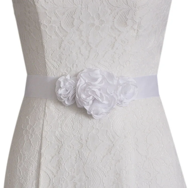 Trendy Women Belt Fashion Sash Belt Wedding Bride Bridesmaid Belt Bridal Dress Belt Wedding Flower Belt For Girl Party Dress Up - Цвет: white