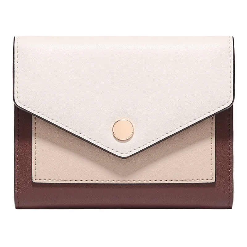 MOOD short cowhide small wallet lady niche designer simple envelope matching color napa free shipping | Багаж и сумки