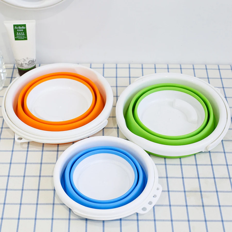 Портативное складное ведро 1 5 10 л уличные толстые полипропиленовые Силиконовые