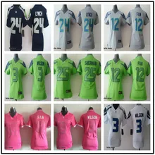 Распродажа Сиэтл для женщин Рассел Вилсон Фан маршон Линч Рихард Шерман Кам канцлер Jimmy Graham BR-3 Джерси