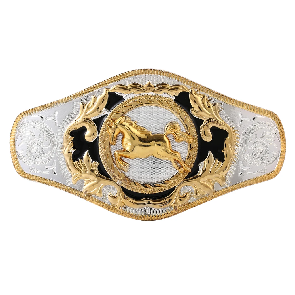 Western Belt Buckle Horse Long Horn OX Head Rodeo Biker Texas Antique Buckle