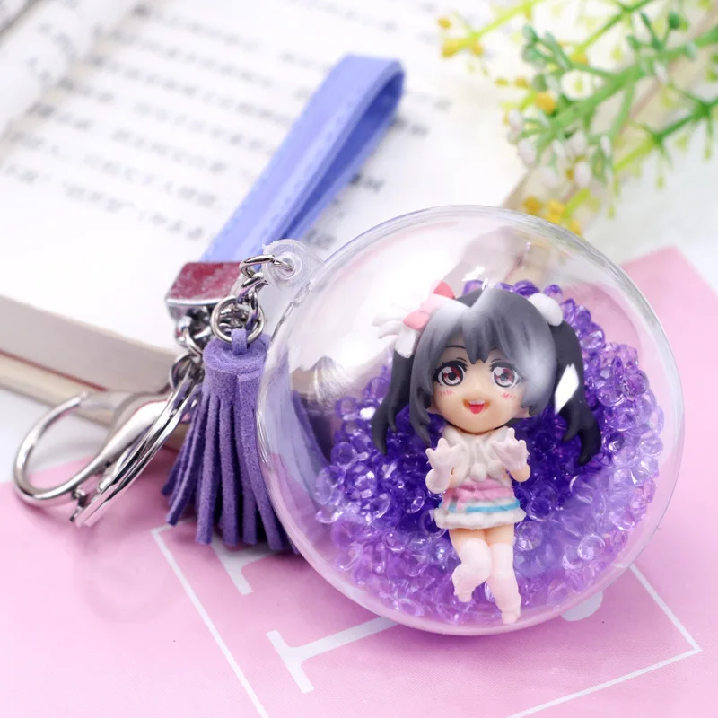 Сумка для ключей аксессуары Подвеска LoveLive красивая девушка хрустальный шар Кожа Веревка замша мульти-выбор