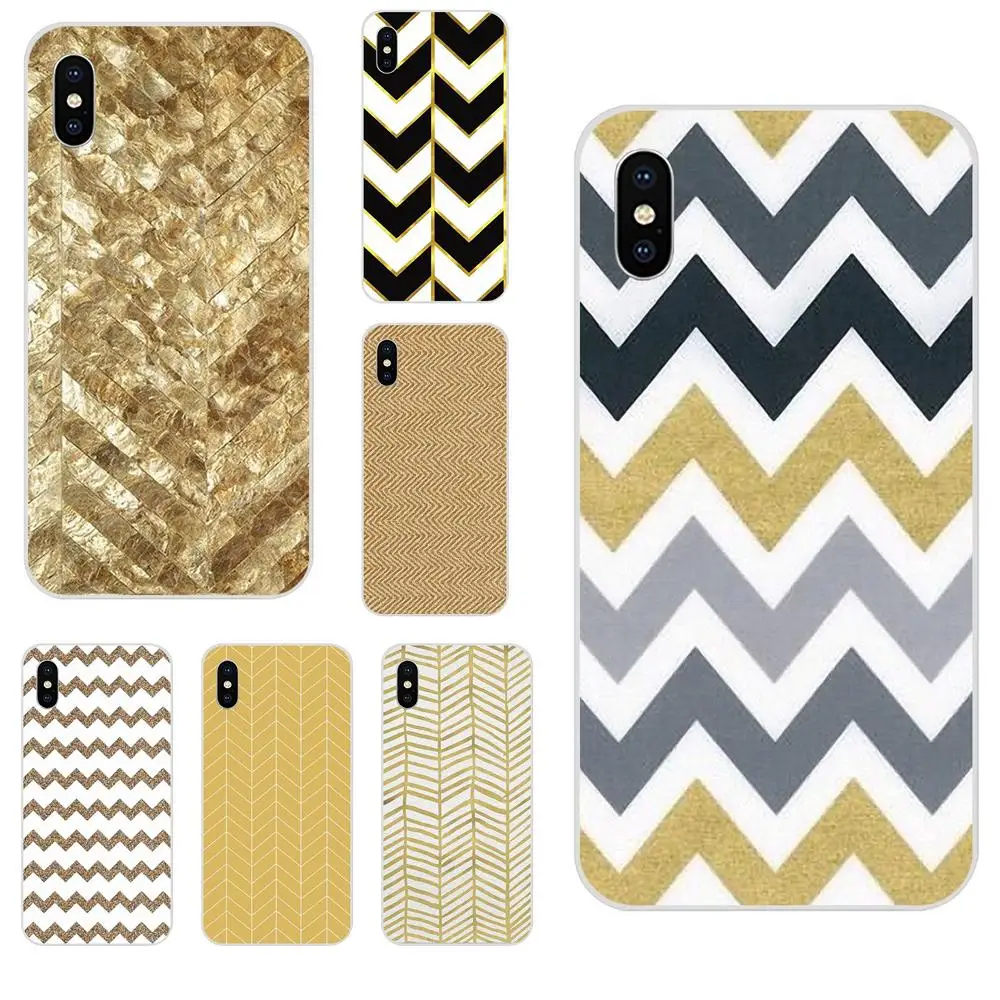 Милый чехол из ТПУ с золотым блеском и шевроном в елочку для samsung Galaxy Note 5 8 9 S3 S4 S5 S6