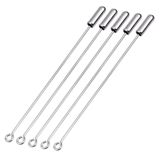 20pcs 50/70mm Safety Long Brooch Pins Gold Silver Bronze Loop Eye Brooch Pin with Cap Stopper for DIY Jewelry Making Findings Silver
