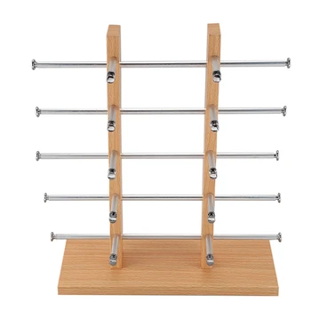 

ELEG-2 Row 5 Layers Wooden Sunglasses Rack Holder Frame Glasses Sale Show Display Stand Organizer for 10 Pair Sunglasses
