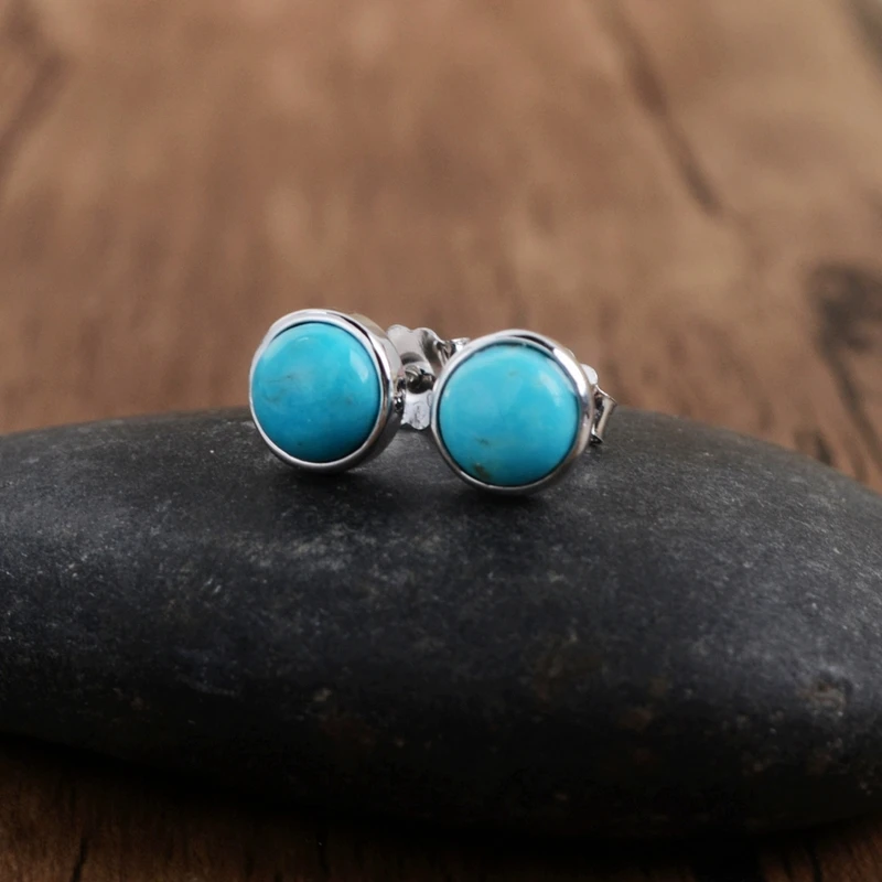 92,5 серебряные шпильки натуральная бирюза шпильки синие howlites мяч женские серьги ежедневные серьги вечерние шпильки подарки на день рождения