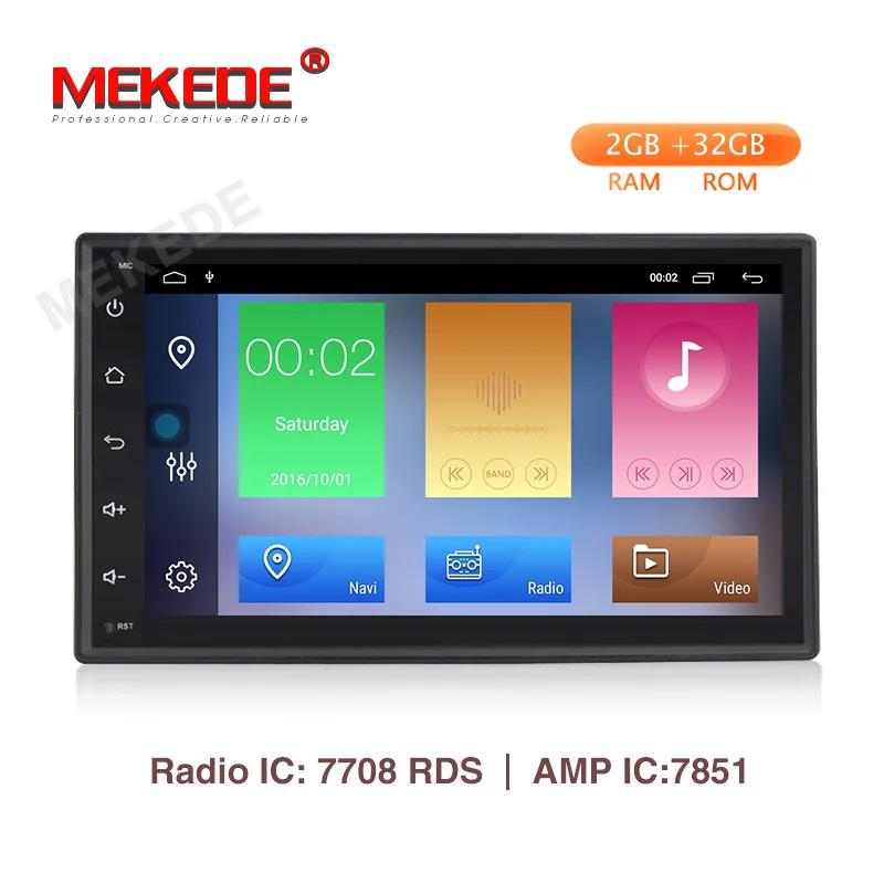 MEKEDE 2Din Android 9,1 2+ 32G RDS Автомагнитола универсальная gps навигация WiFi 1024*600 Авторадио Стерео FM аудио автомобильный dvd-плеер