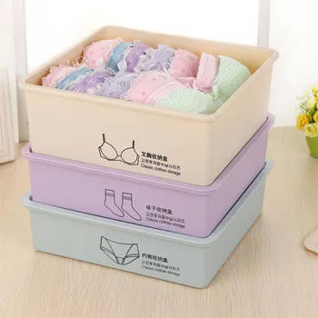

3PCS Underwear Storage Boxes For Bra Underwear Tied Sock Scarves Divider Drawer Closet Organizer Case Drawer Finishing Container