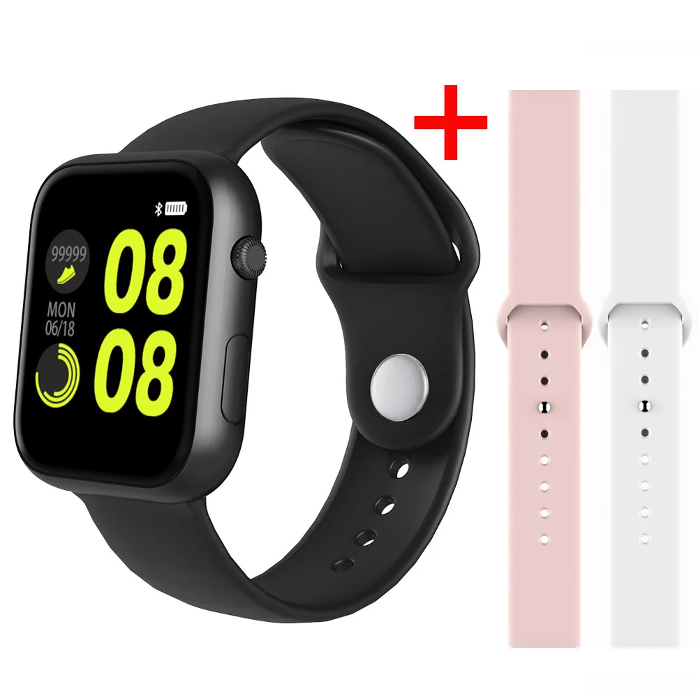 Умные часы с монитором сердечного ритма и артериального давления, умные часы для женщин, умные часы для мужчин 4 для Apple IOS Android Phone - Цвет: black pink white