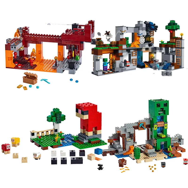 Minecraft The Creeper Mine Compatible Lego My World 21155 Building Brick Kids