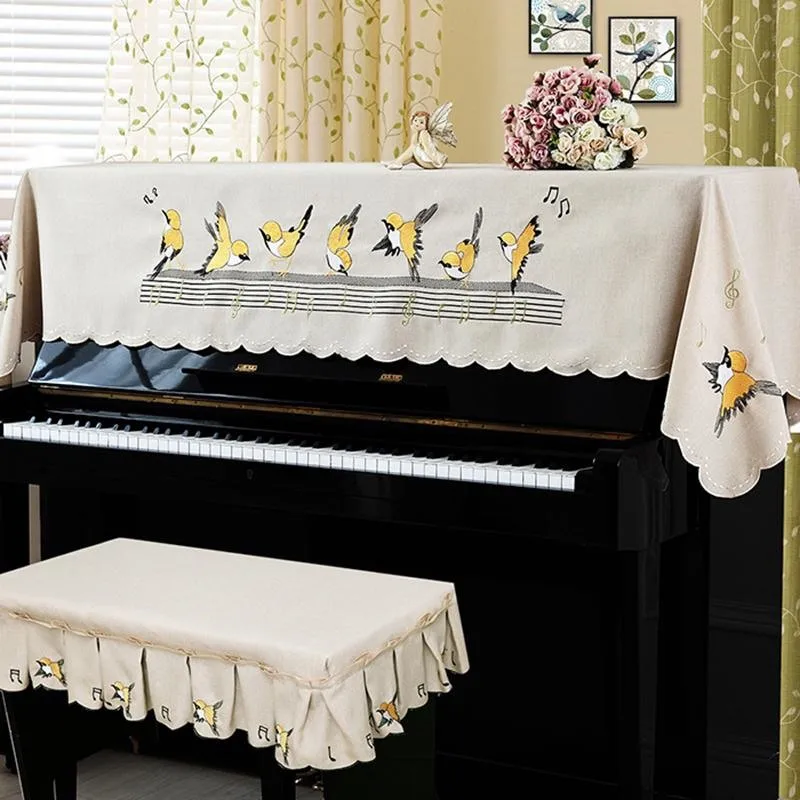 New Half Piano Cover with Stool Cover Style Contains Romantic Natural Rural Cartoon European Lace BEST Dust-Proof Piano Covers