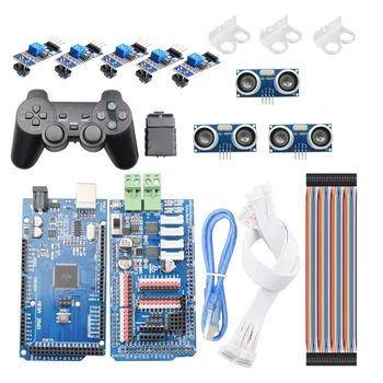 PS2 Wireless RC Arduino Smart Line-Tracking Obstacle Avoidance Mecanum Wheel Car Chassis Kit Line Patrol DIY Robot Parts Kit smart car tracking robot 4 line sensor module infrared tracing black line identification agtech