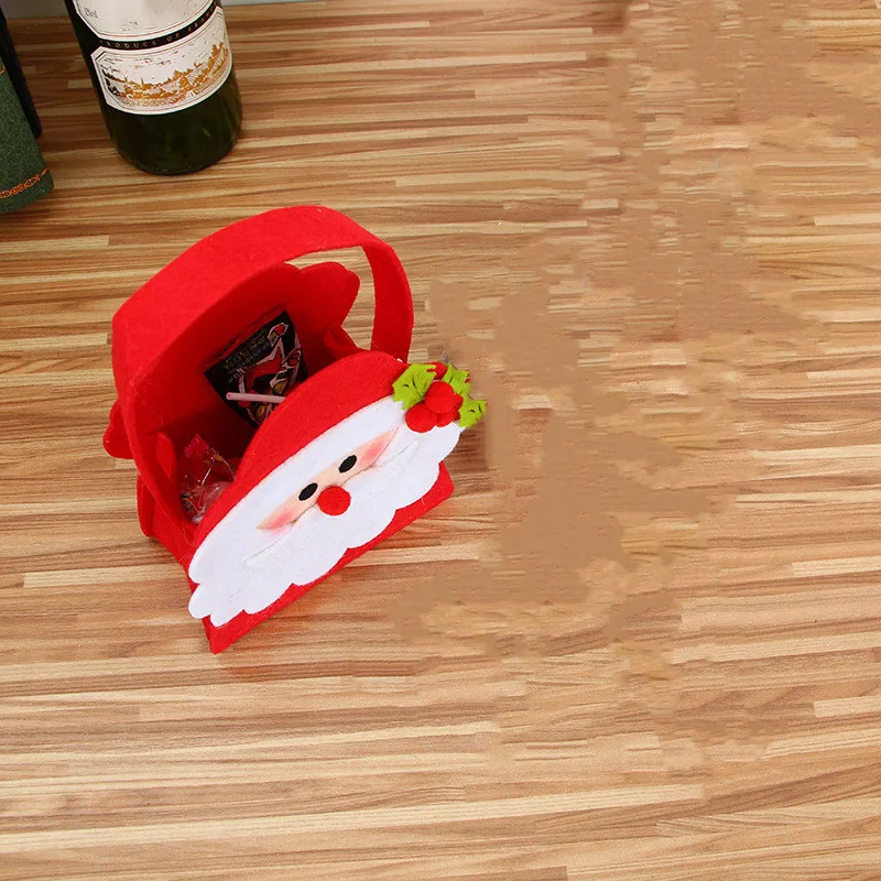 Насыщенный сапфировый Christmas Cute Biscuits Cookie Candy Bags Small Santa Claus Bag Kids Xmas Decoration Candy Box Bauble Christmas Supplie Gifts - Цвет: Насыщенный сапфировый
