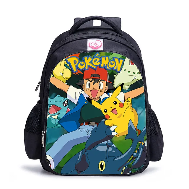 2 шт./компл. аниме рюкзак Pokemon Monster школьная сумка Ash Ketchum/Pikachu школьные сумки Девочки Мальчики портфель детский рюкзак для книг - Цвет: photo color
