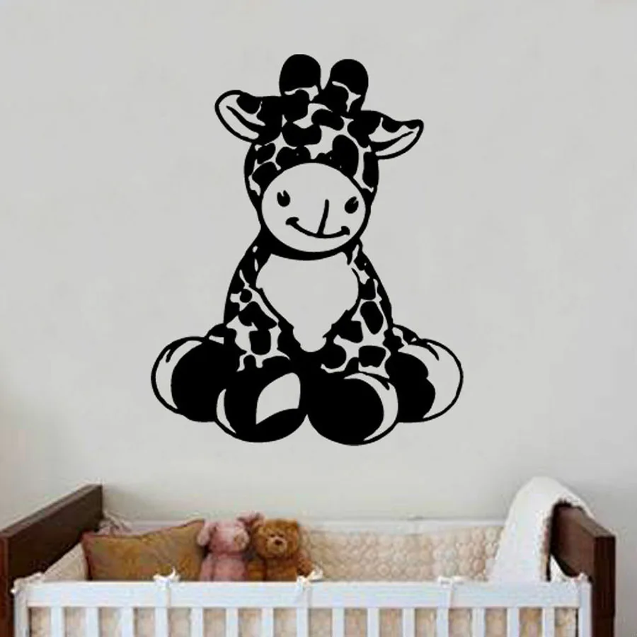 cheap Baby Giraffe Wall Sticker Art Kids Girls Boy Bedroom Baby Room Nursery Interior Decor Vinyl Window Decal Cartoon Cute Mural M594