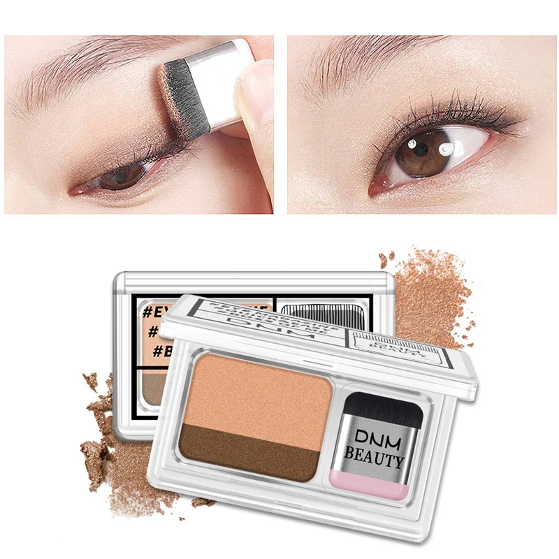 

Lazy Double Color matte Eye Shadow Makeup Palette Waterproof Glitter Palette Eyeshadow Women Shimmer Eye Cosmetics with brush