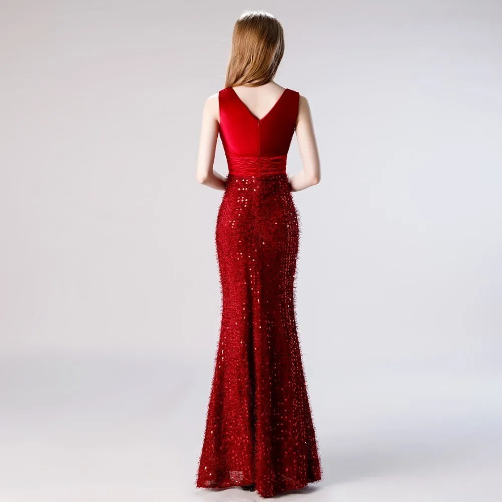 Vivian's Bridal винтажная винно-черная драпированная складка Макси бархатное сексуальное платье с двойным v-образным вырезом с боковыми разрезами и блестками женское платье для выпускного