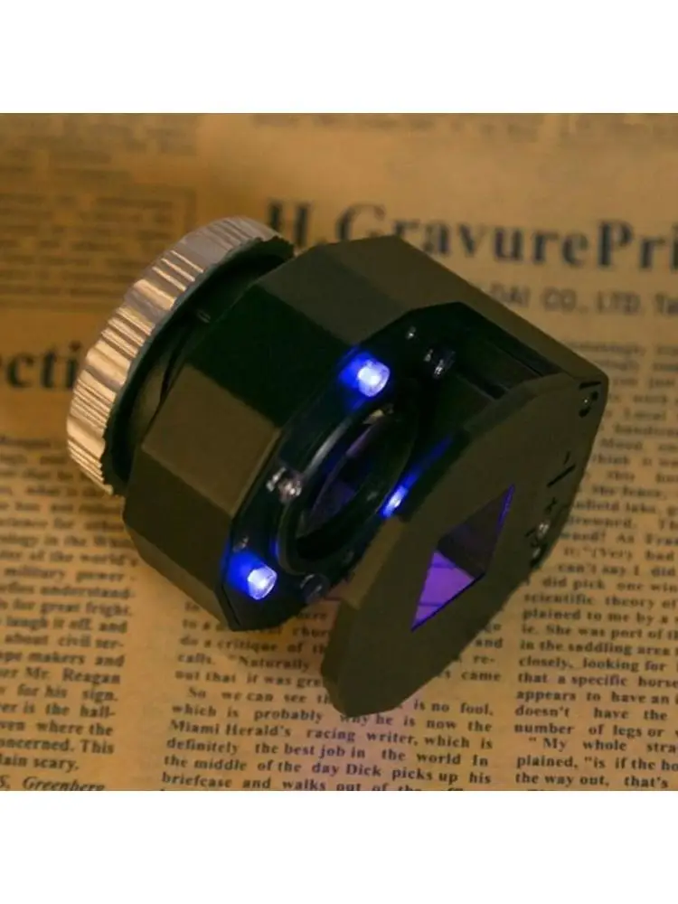 

30X Illuminated Magnifying Glass Jewelers Loupe LED UV Desktop Metal Magnifier