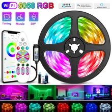

RGB LED Strip Lights 5M-30M 2835 5050 Led Light Alexa Wifi Flexible Tape LEDs Diode Ribbon For Room Decoration BackLight For TV