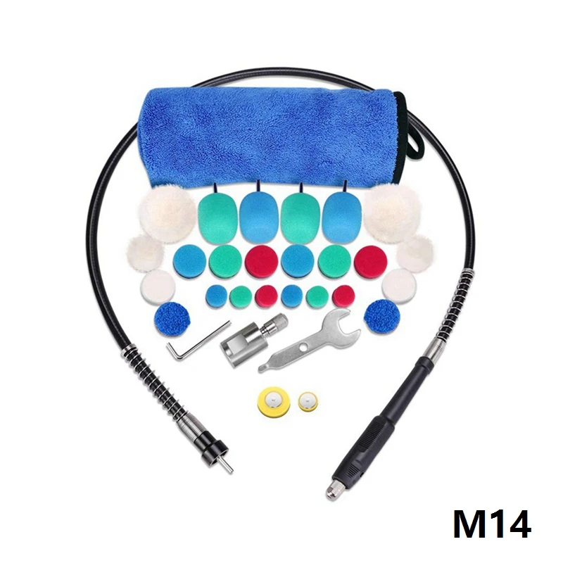 31pcs Tools - M14 SPTA автомобильный мини полировальный набор инструментов для колес, фар и дверных ручек полировочные колодки гибкий вал для роторного полировщика - Цвет: 31pcs Tools - M14