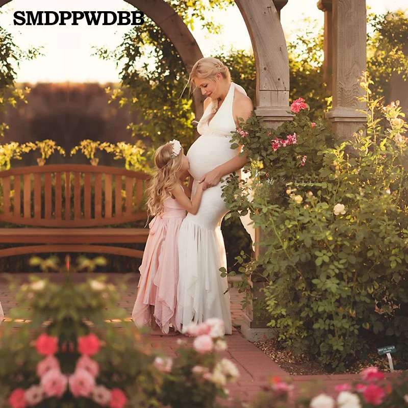 SMDPPWDBB реквизит для фотосессии для беременных платье русалки Платье Бохо без рукавов с v-образным вырезом фотосессия для беременных женщин платье
