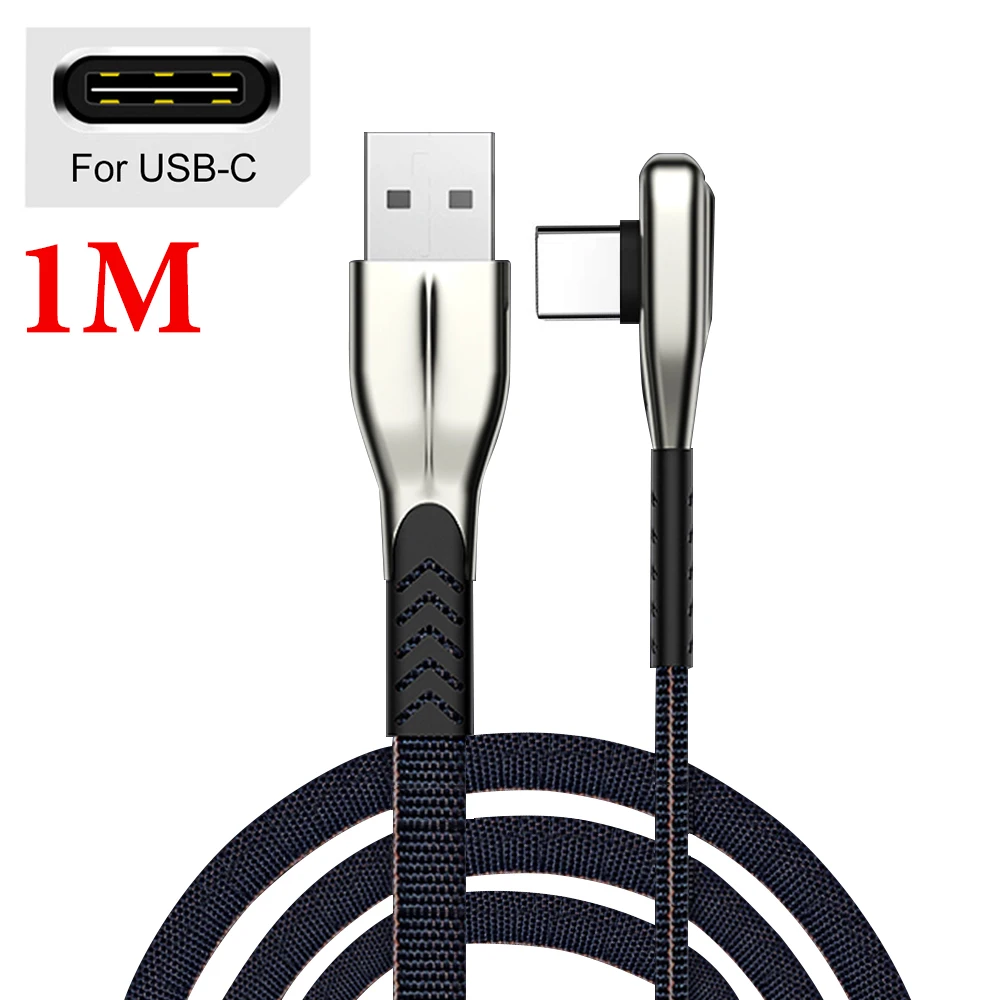 3 А кабель для быстрой зарядки samsung для Xiaomi для iOS type-C type C Micro USB кабель для зарядки мобильных телефонов 1 м 2 м локоть кабель для зарядки - Цвет: Blue-1m-Typec