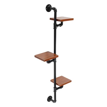 

Vintage Iron Pipe Wall Mounted Shelf Floating Bookshelf Storage Holder Rack Organizer 3 Layers Iron Pipe Shelf Home Decor Black