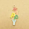 10pcs 12x29mm happy charm enamel charm for jewelry making and crafting fashion earring charm necklace charm ► Photo 3/4