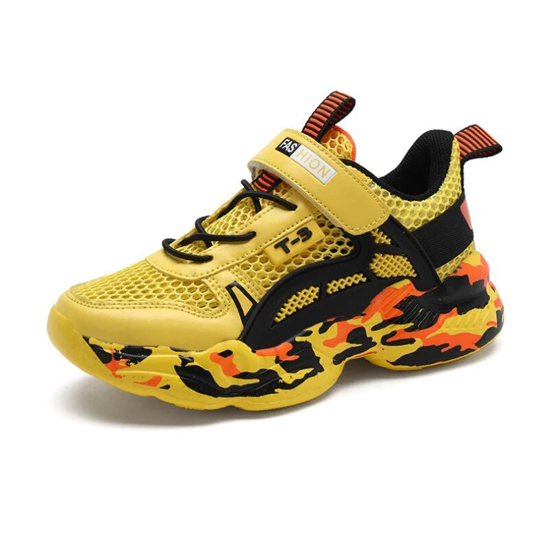 Детская обувь Новинка весна лето сетчатые туфли для мальчиков дышащая сетчатая