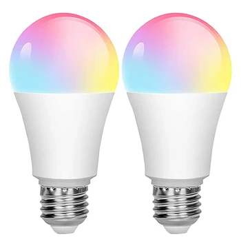 

2Pcs Tuya Smart Wifi Bulb E27 1000Lm RGB 2700K to 6500K 10W Bulb Can Compatible Alexa Google Home
