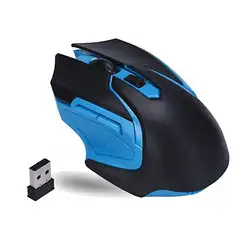 Ratón óptico inalarmbrico para Juegos de 2,4 GHz 6 botones Mini adaptador Plug and Play mouse para computadora PC portaltil #10