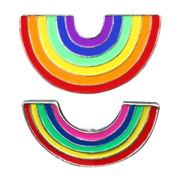 

Fashion Rainbow Colorful Enamel Pins Metal Brooches For Women Cartoon Creative Mini Rainbow Metal Brooch Pins Denim Hat Badge Co
