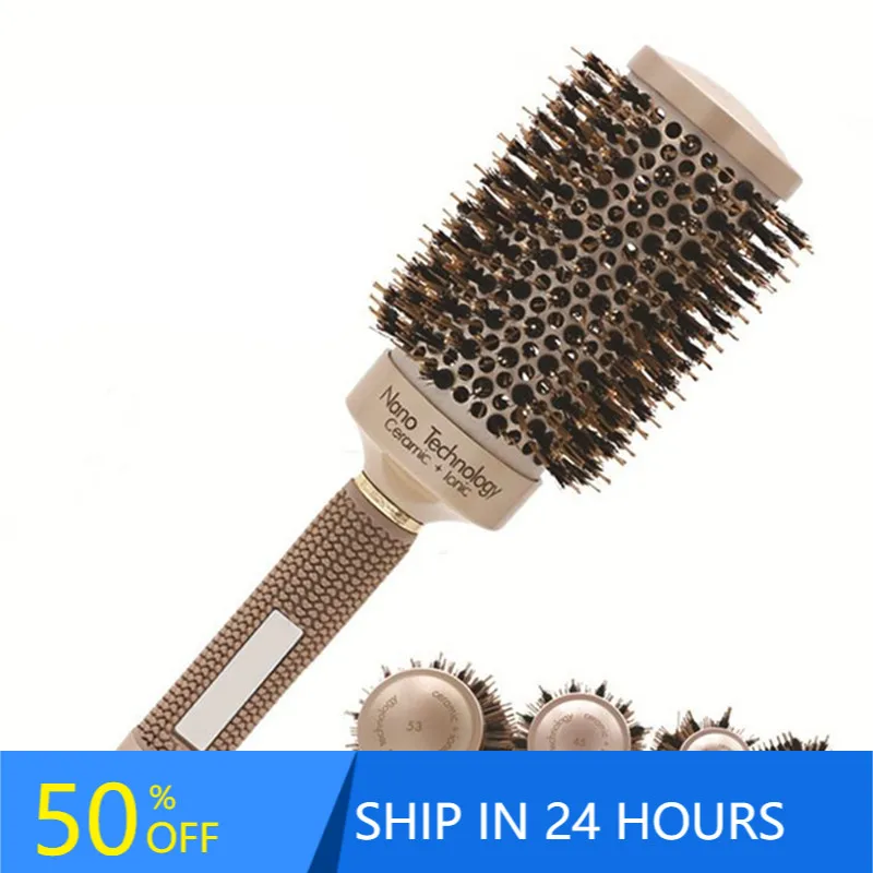 Special Price Comb Hair-Brushes Curling Barrel Round-Hair-Comb Styling-Tools Iron Salon Ceramic Professional 73oNl9Qkq