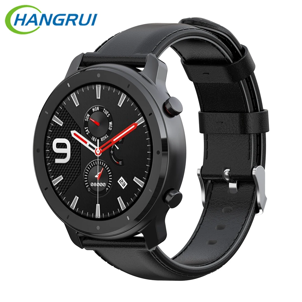 

Leather Strap For Xiaomi Huami Amazfit GTR 47mm 42mm Sport Smart Watch Wearable Oil Wax Strap Fitness Wrist Bracelet 20mm 22mm
