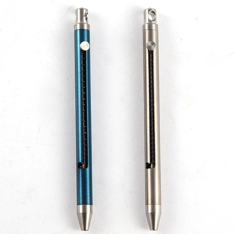 

Titanium Alloy Push-pull Spring Design Toothpick Holder With Toothpick Holder Ultra Light Portable Multi-function Outdoor Tools