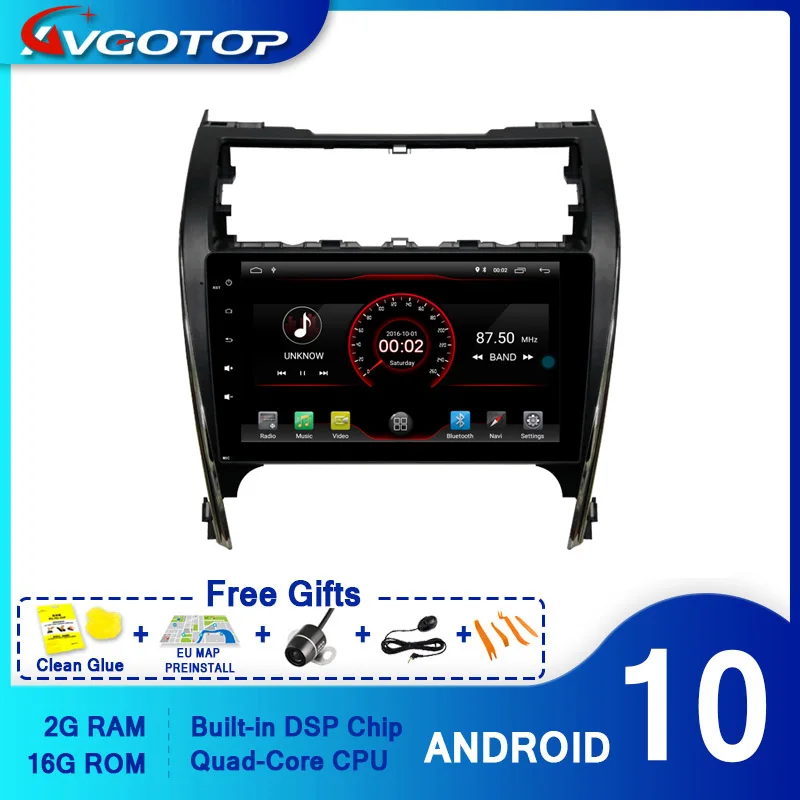 AVGOTOP Android 9 Bluetooth GPS автомобильный Радио dvd плеер для TOYOTA CAMRY 2012 2014|Мониторы авто| |