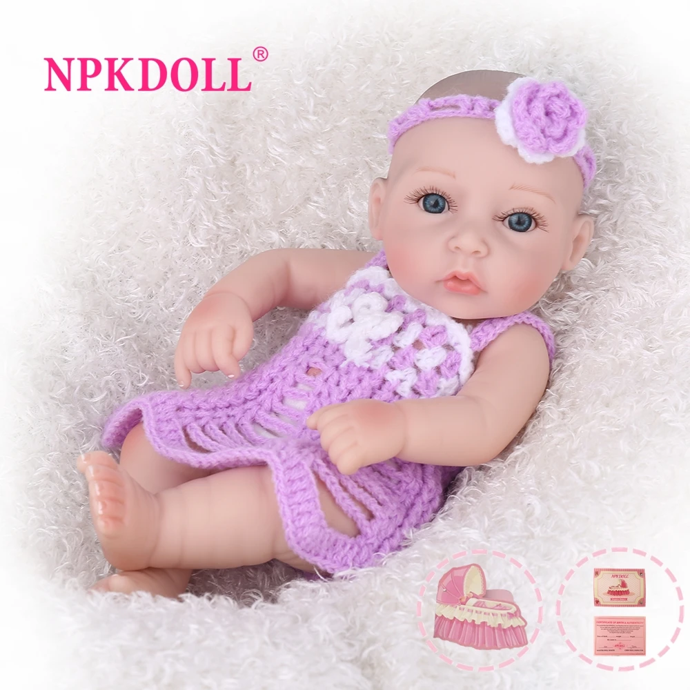 NPKDOLL Mini 10 дюймов силиконовые куклы для полного тела спящие Новорожденные дети