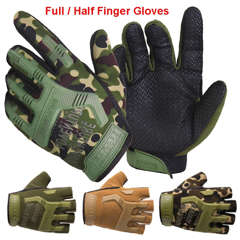 

Tactical Military Gloves Army Paintball Shooting Airsoft Combat Bicycle Rubber Protective Anti-Skid Half / Full Finger Glove