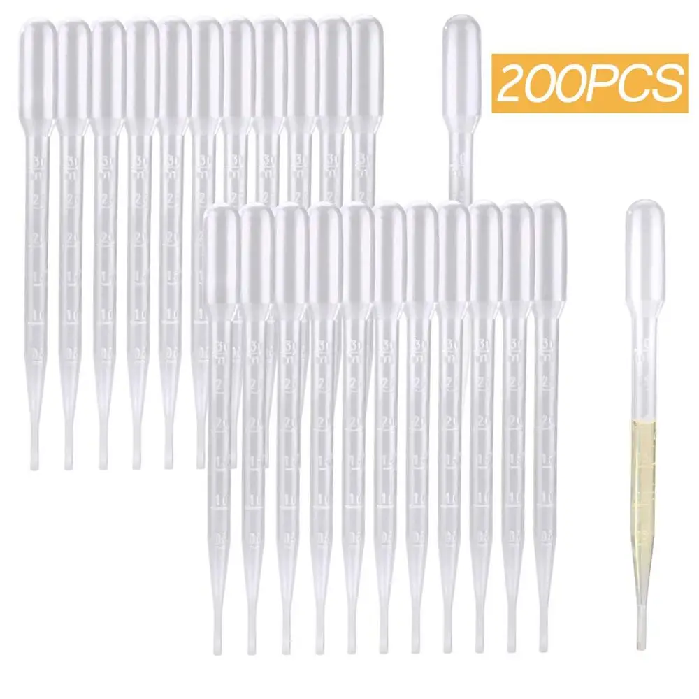 

200pcs 3ML Plastic Transfer Pipettes with Scale, Essential Oils Dropper for Lab and Makeup,Essential Oils & Science Laboratory
